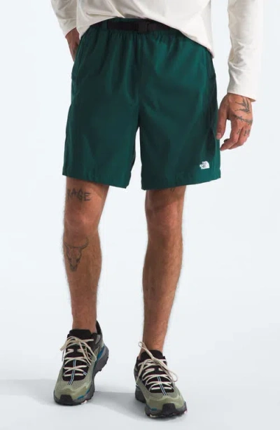 The North Face Class V Pathfinder Belted 5-inch Shorts In Green