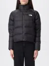 The North Face Quilted Hooded Jacket Side Pockets In Black