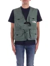 The North Face Sleeveless Mesh Buckle Front Pockets Jackets In Duck Green Verde