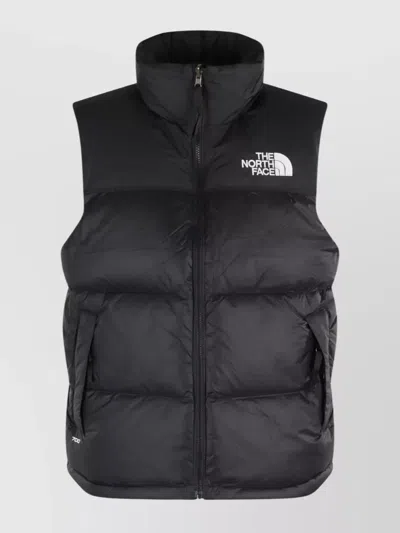 The North Face Collar High Padded Sleeveless Jacket In Black