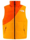 The North Face Color-block Down Vest With Removable Hood In Brown