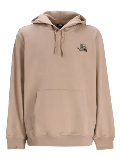 The North Face Connect Floral-embroidered Hoodie In Neutral