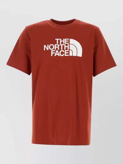 The North Face Cotton Blend Crew Neck Short Sleeve T-shirt In Red
