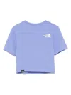 The North Face Womens Cropped Slim-fit Cotton-jersey T-shirt Medium Blue Xs In Blue