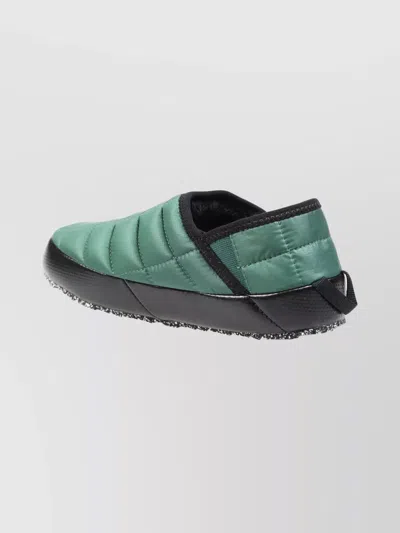 The North Face Cozy Quilted Round Toe Slippers In Green
