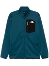 The North Face Mens Midnight Petrol Crest Branded Zip-front Stretch-weave Sweatshirt
