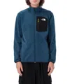 The North Face Full Zip Fleece With Hood And Pockets In Blue