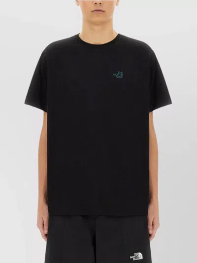 The North Face Crew Neck Graphic Print T-shirt Straight Hem In Brown
