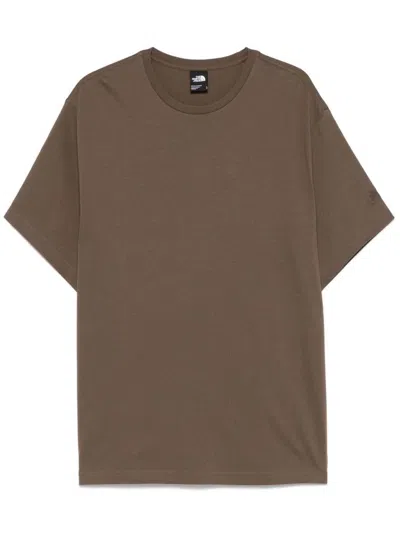 The North Face Crew Neck T-shirt In Brown With Logo