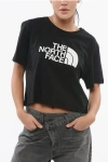 The North Face Black Cotton Cropped T Shirt With Logo