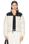 The North Face Mountain Mono Short Jacket In White Dune Low Fi Hi Tek Dye Print