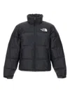 The North Face Cropped Black Coat With Goose Down Padding In Black