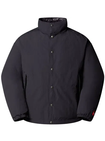 The North Face Cropped Black Down Jacket With High Collar And Snap Closure