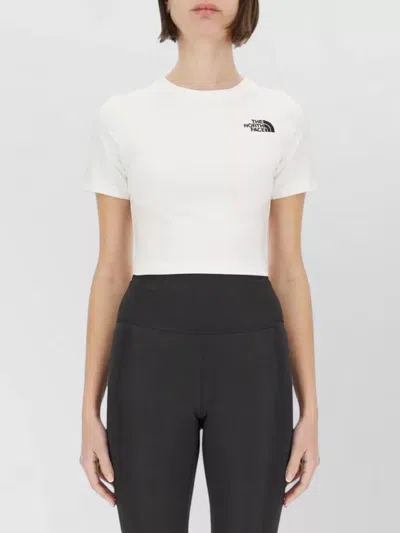 The North Face Cropped Crew Neck Short Sleeve Top In White