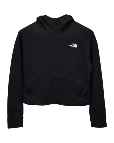 The North Face Cropped Hoodie In Black Polyester