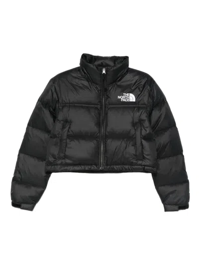The North Face Cropped Puffer Jacket In Black
