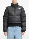 The North Face Cropped Puffer Jacket In Gray