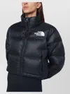 The North Face Cropped Puffer Jacket High Collar In Black