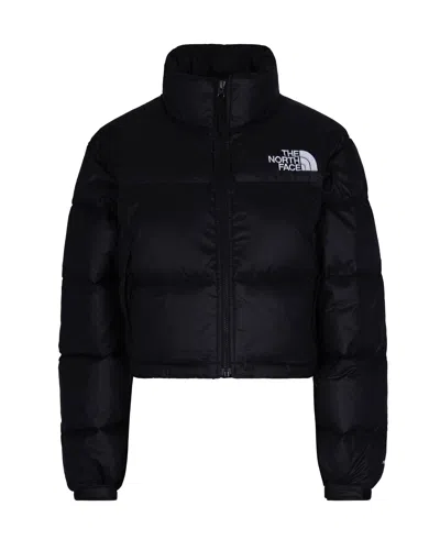 The North Face Cropped Puffer Jacket With Goose Down Insulation And Adjustable Hem In Black