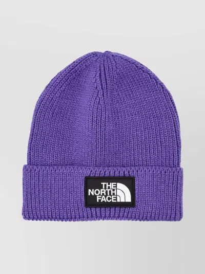 The North Face Cuffed Beanie With Logo Box Design In Purple