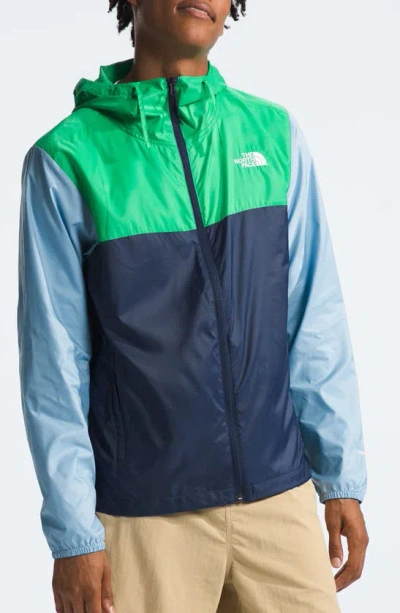 The North Face Cyclone 3 Windwall Packable Water Resistant Jacket In Summit Navy/emerald/blue