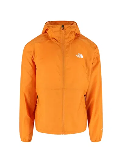 The North Face Cyclone Logo-print Hooded Jacket In Orange