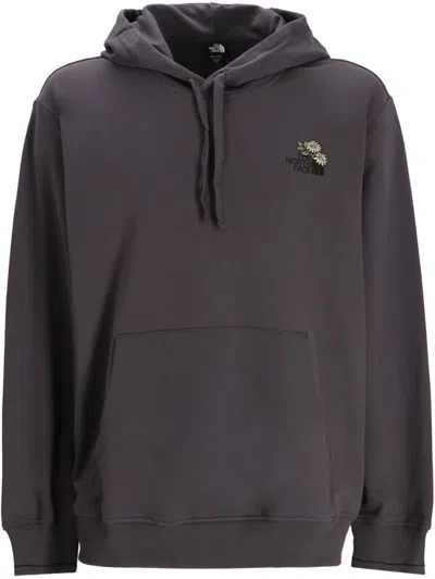 The North Face Connect Embroidered-flower Hoodie In Gray