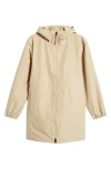 The North Face Daybreak Water Repellent Mid Rain Parka In Khaki Stone