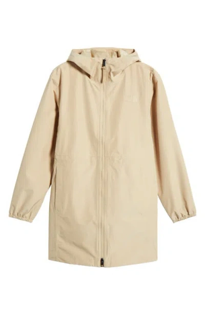 The North Face Daybreak Water Repellent Mid Rain Parka In Khaki Stone