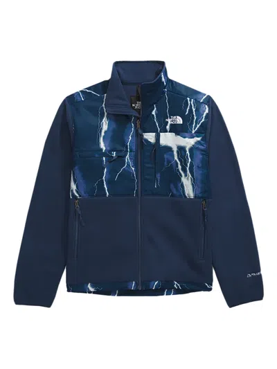 The North Face Denali Lightning-print Jacket In Blue
