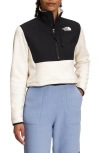 The North Face Denali Water Repellent Crop Jacket In Gardenia White