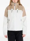 The North Face Womens Hooded Regular-fit Shell Jacket White Dune Mushroom Gre In White
