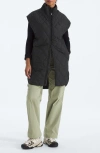The North Face Diamond Peak Water Repellent Quilted Long Vest In Black
