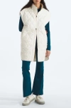 The North Face Diamond Peak Water Repellent Quilted Long Vest In White