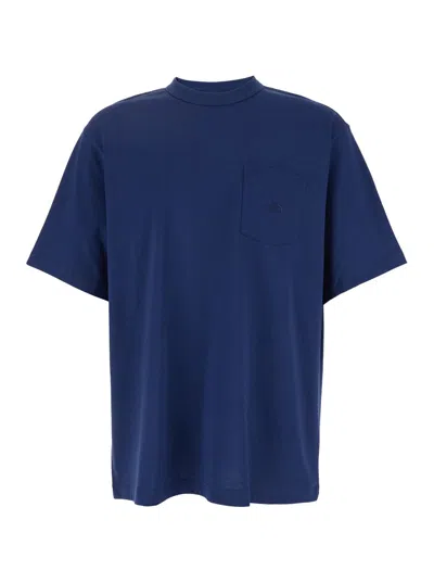 The North Face Dome Relaxed Pocket Tee In Blu