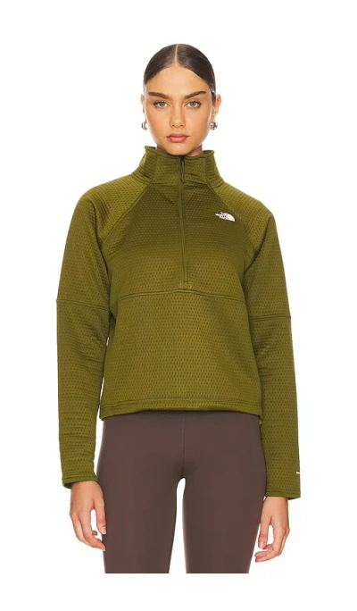 The North Face Dot Knit Thermal 1/4 Zip In Olive