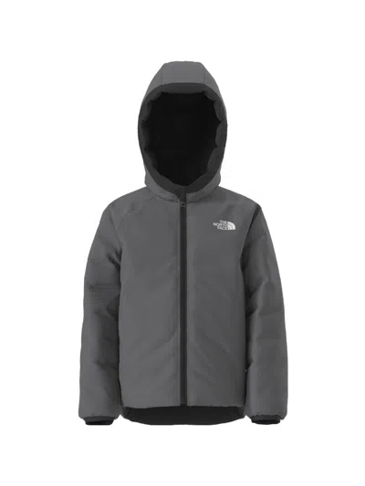 The North Face Doubleface Reversible Kids Jacket With Pup Graphic In Gray