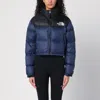 The North Face Down Jacket Nuptse Cropped Black In Blue