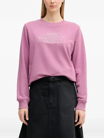 The North Face Drew Peak Light Cotton Crewneck Jumper With Embroidered Logo In Gray