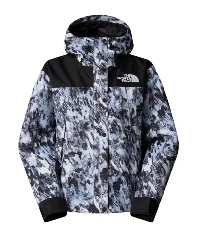 The North Face Dryvent Mono Mountain Jacket In Virtual Blue Track Grid Printing-tnf Black