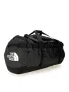 The North Face Black White Base Camp Large Woven Duffle Bag In Black