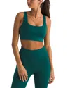The North Face Dune Sky Scoop Sports Bra In Deep Nori