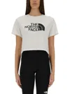 The North Face Logo Cotton Jersey Cropped T-shirt In White