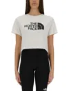 The North Face Logo Cotton Jersey Cropped T-shirt In White
