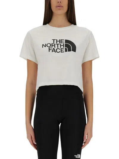 The North Face "easy" Short Waist T Shirt In White