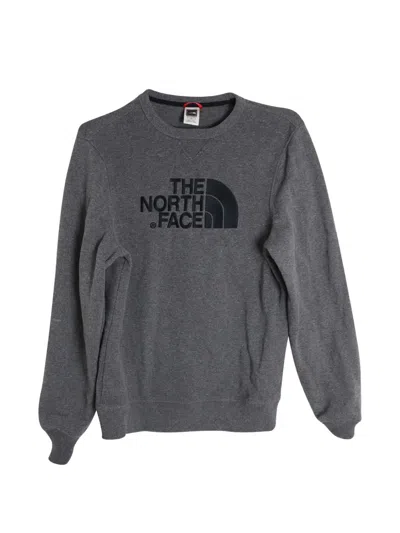 Pre-owned The North Face Embroidered Logo Crewneck Sweatshirt In Gray