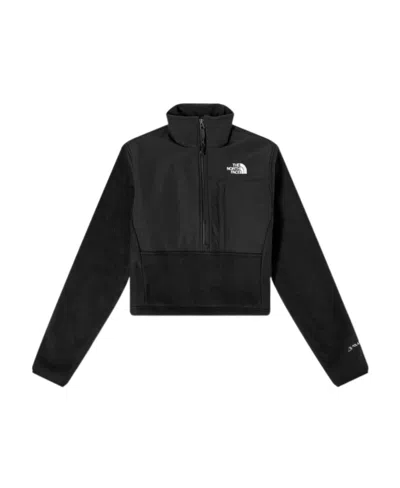 The North Face Embroidered-logo Half-zip Sweatshirt In Black