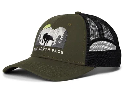 The North Face Embroidered Mudder Trucker Caps New Taupe Green/bear Graphic: One Size
