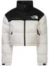 The North Face Nuptse Water Repellent 700 Fill Power Down Short Puffer Jacket In White