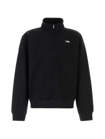 The North Face Black Mock Collar Sweatshirt In Multi